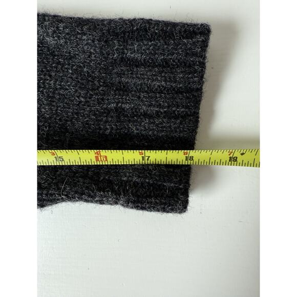 VINTAGE Structure Sweater Men Large Gray Red 100% Wool Nordic Grandpa - Picture 8 of 9